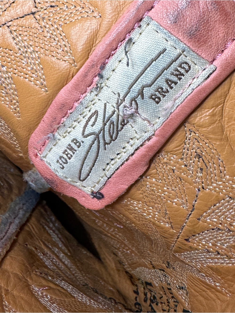 Stetson Brown Leather Distressed Embroidered Snip Toe Cowboy Western Boots W 7 - Picture 10 of 14
